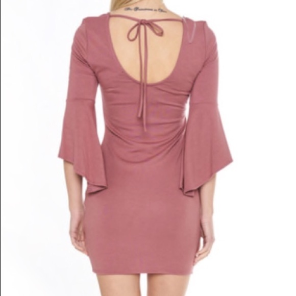 Dusty Rose Dress With Sleeves - Picture 3 of 3